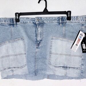 Madden NYC Light Wash Denim Mini Skirt